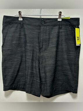 all in motion Black Heather Flat-Front Men's Golf Shorts